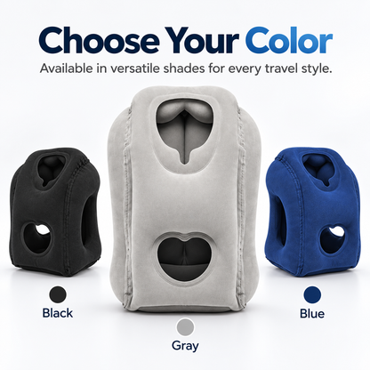 ✈️ Inflatable Face-Down Travel Pillow – Ergonomic Sleep Support for Flights, Trains & Office Naps