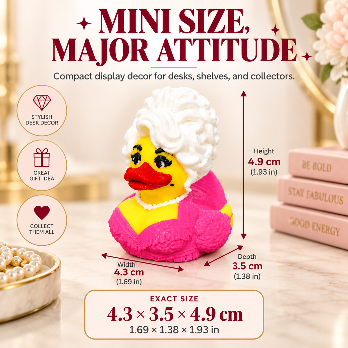 🔥 50% OFF 💋 Mini Glam Diva Duck Decor — Tiny Size, Big Personality