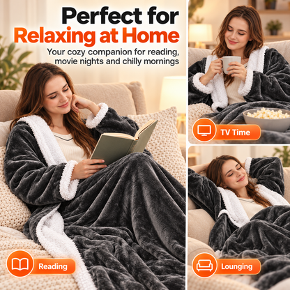 🔥62% OFF Wearable Heated Blanket with Sleeves – 8 Heat Levels & 6 Timer Settings