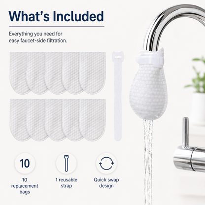 🚿 50% OFF 10-Pack Faucet Filter Pouches – Simple Everyday Water Pre-Filtering ✨