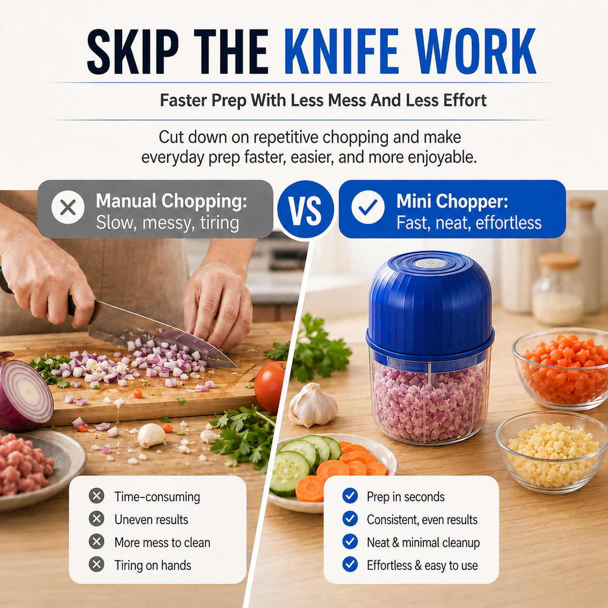 Wireless Efficient Electric Mini Food Chopper