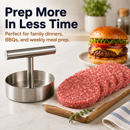 🍔 50% OFF Stainless Steel Burger Patty Press – Perfect Patties in Seconds 🔥