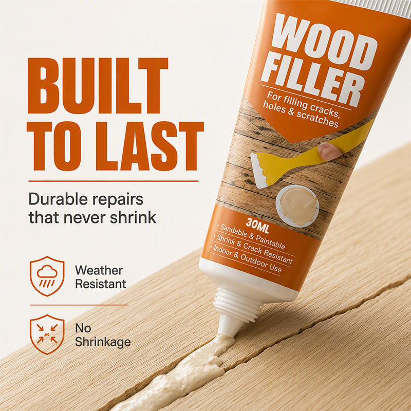 🔥49% OFF 2 Pack-Professional Wood Filler Repair Paste – Fill Cracks, Holes & Scratches