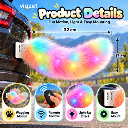 🐾 Remote-Controlled LED Wagging Tail Light-Up Vehicle Decoration 🚗