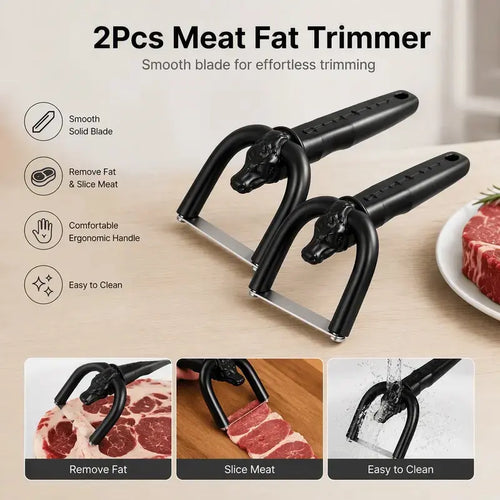 🔥 LAST CHANCE 🥩 Professional Meat Fat Trimmer & Handheld Slicer for Cleaner Steak & BBQ Prep