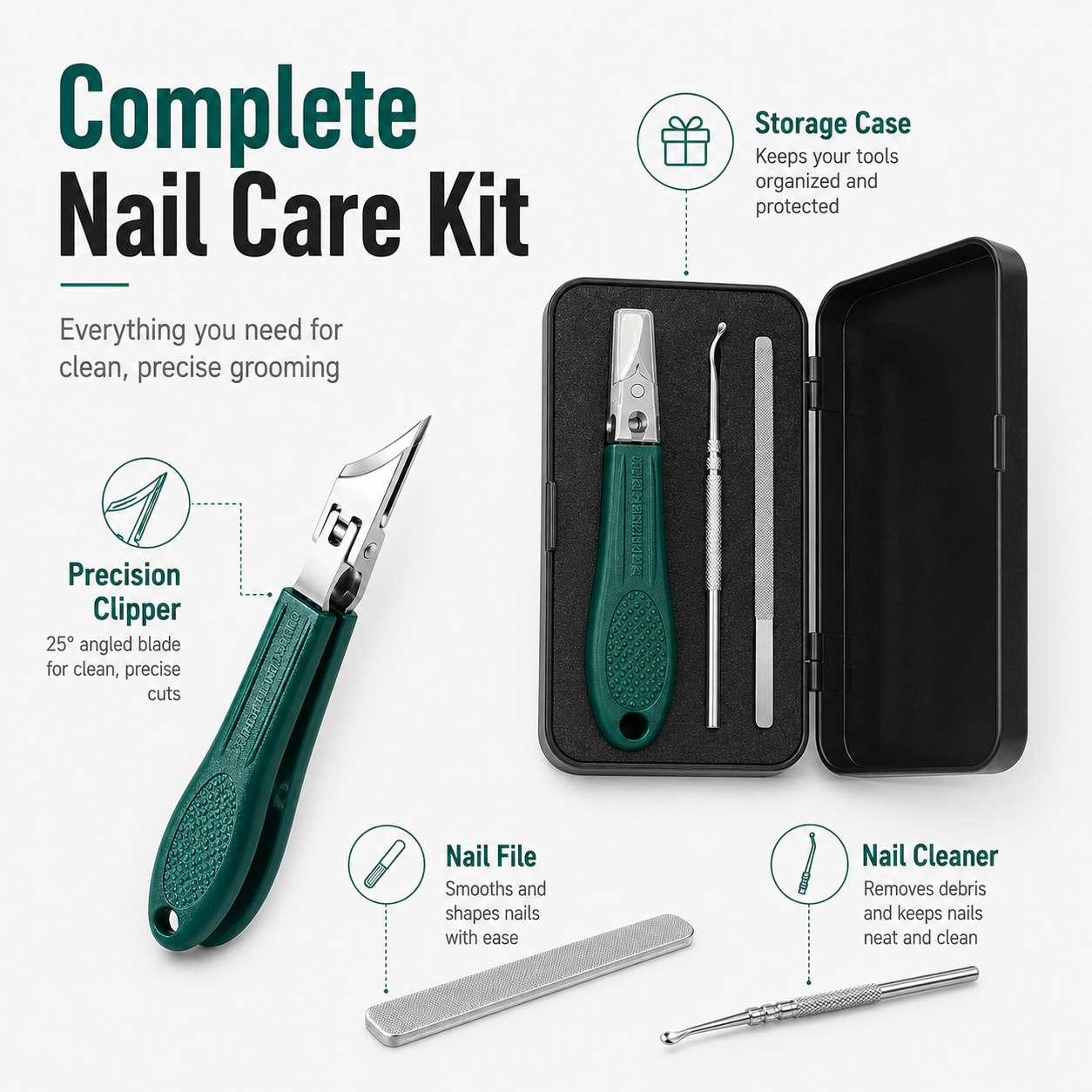 ✂️ 49% OFF Today-Precision 25° Angled Nail Clipper Set