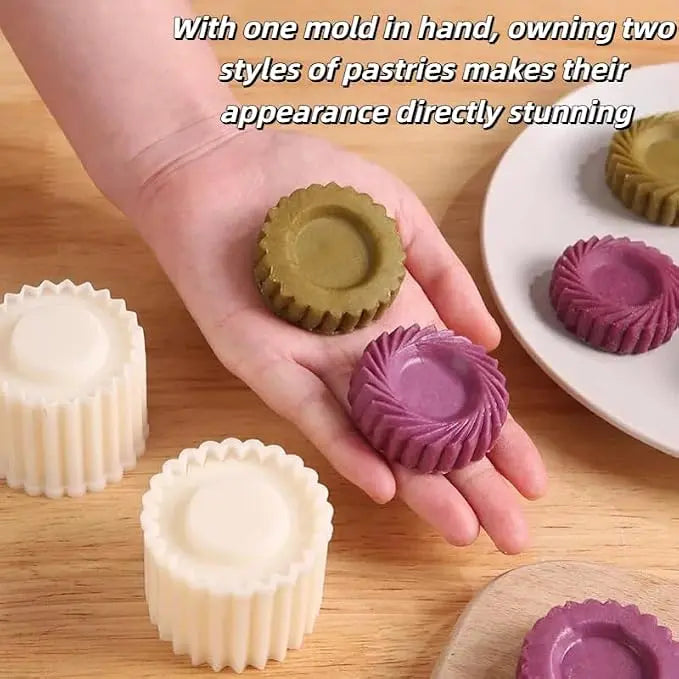 🥮 50% OFF 3-Pack Pastry Mold Set – Make Beautiful Cookies, Mooncakes & Dessert Cups Easily