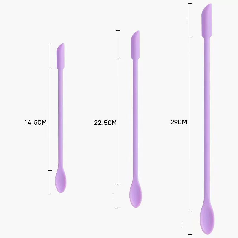 💜 50% OFF 6PCS Silicone Makeup Spatula Set – Scoop Every Drop of Cream, Foundation & Skincare