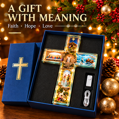 ✨ ✝️Last Day – 49% OFF!✨The Story of Jesus in 6 Scenes Cross Lamp