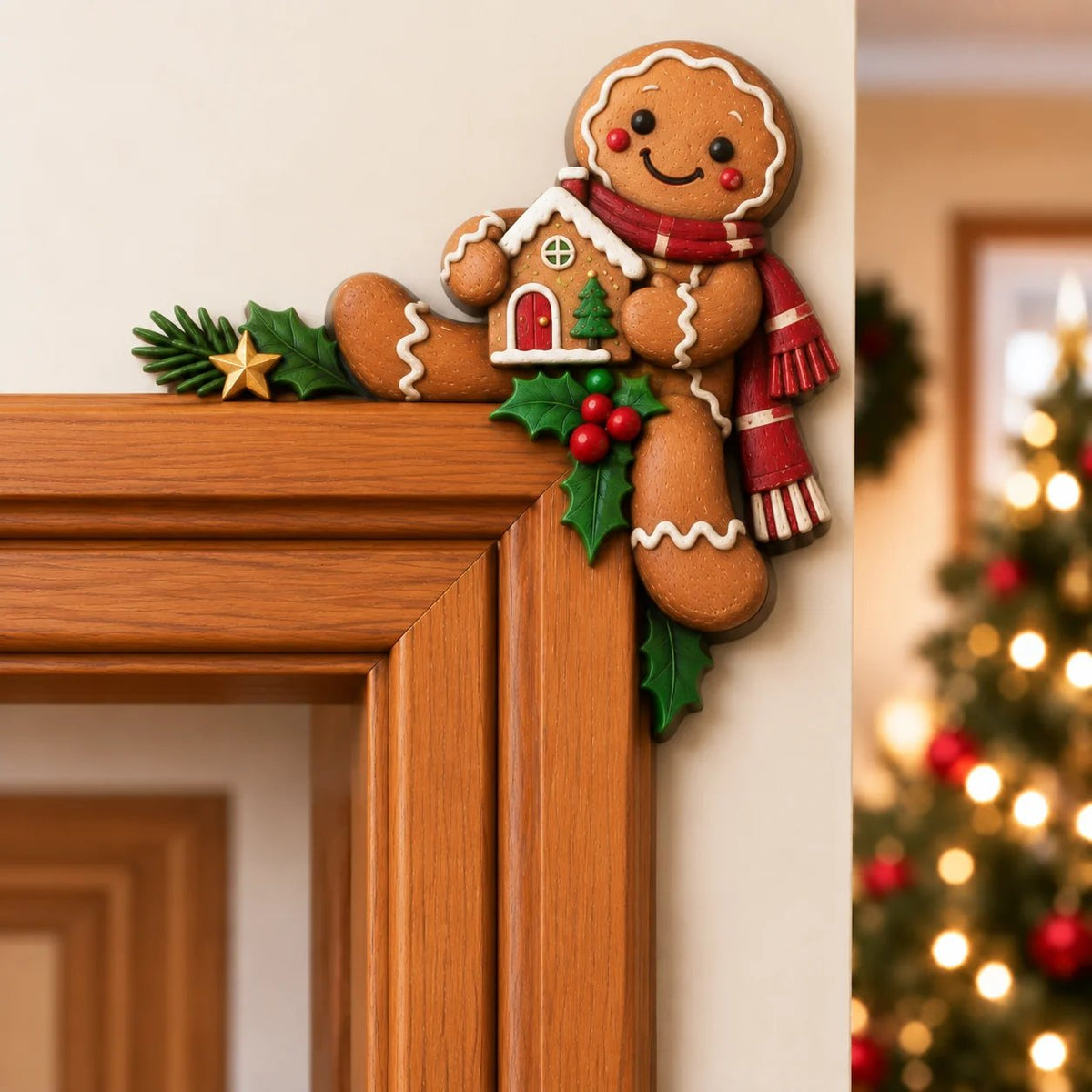🎅Christmas Peekaboo Door Frame Corner Decor丨Size: 20 cm🎄