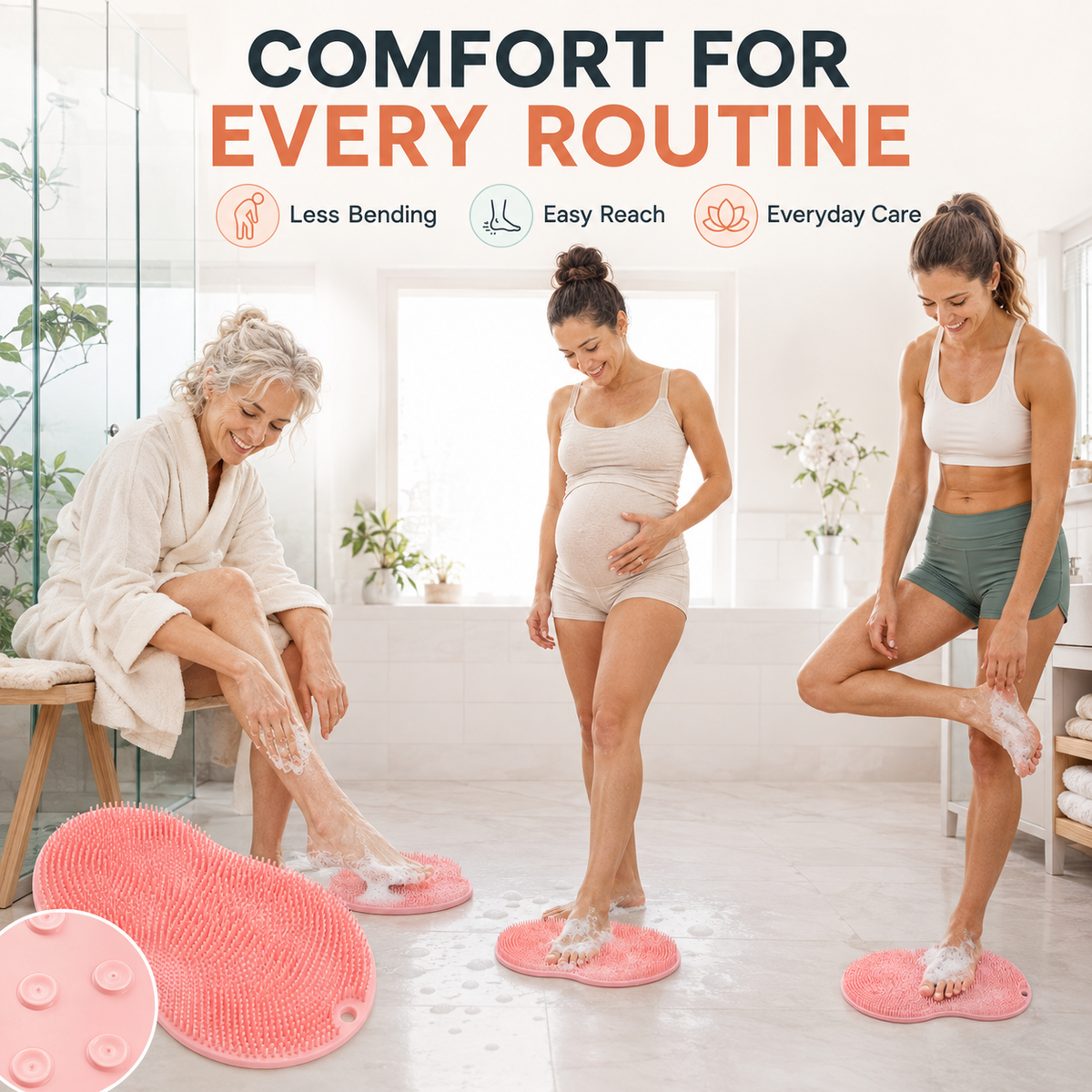 🔥 50% OFF 🦶 Hands-Free Foot Scrubber Mat – Clean, Exfoliate & Massage