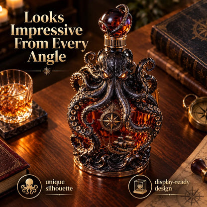 🐙 Mythic Kraken Whiskey Decanter with Sculpted Tentacles & Collector's Gift Box ⚓