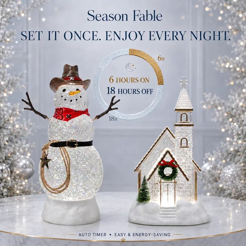 🎄 Enchanted Musical Snowfall Christmas Lantern with Glowing Lights