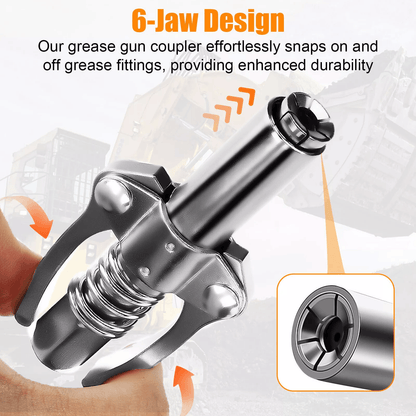 🔥 50% OFF 6-Jaw Locking Grease Coupler with Quick-Release Handles