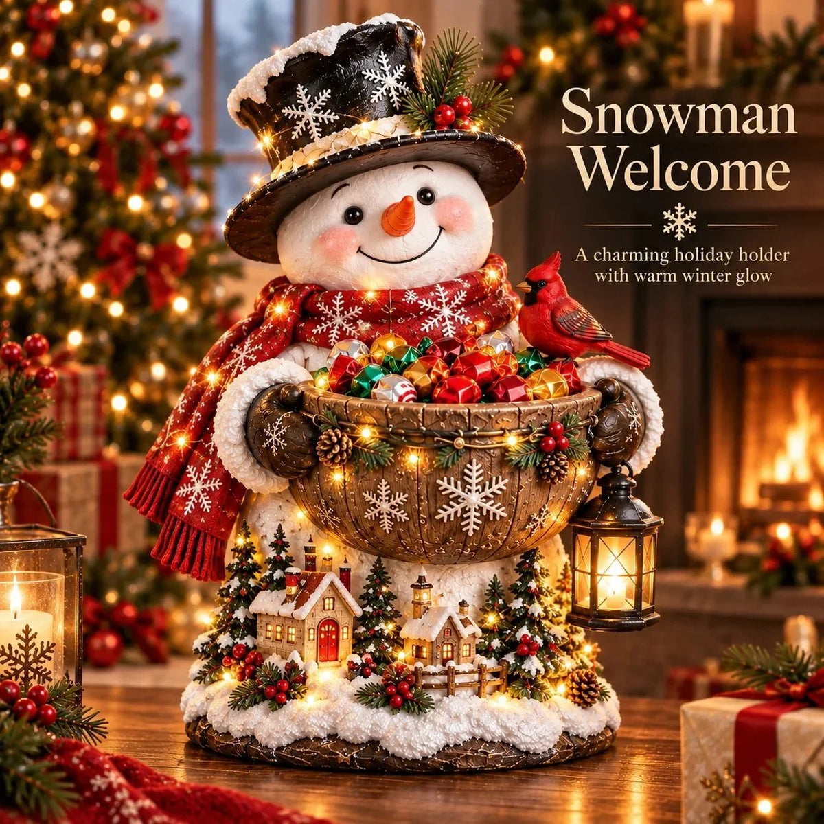 🎄 Lighted Christmas Candy Bowl Collection with Warm Holiday Glow (5 Festive Styles) 🍬