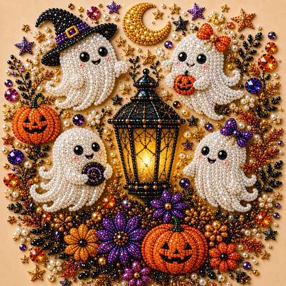 Halloween Ghost Diamond Painting Kit – Pumpkin Cat DIY Home Decor