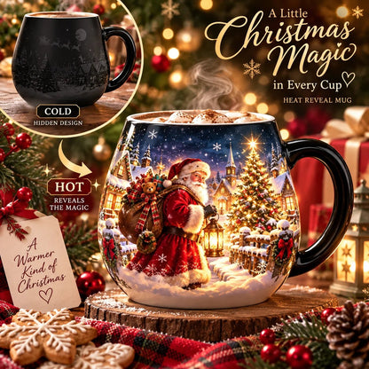 ⏳ Letzter Tag: 49 % Rabatt – ☕ Magic Heat-Revealing Christmas Village Coffee Mug (12 oz / 350 ml) with Santa Reveal 🎅