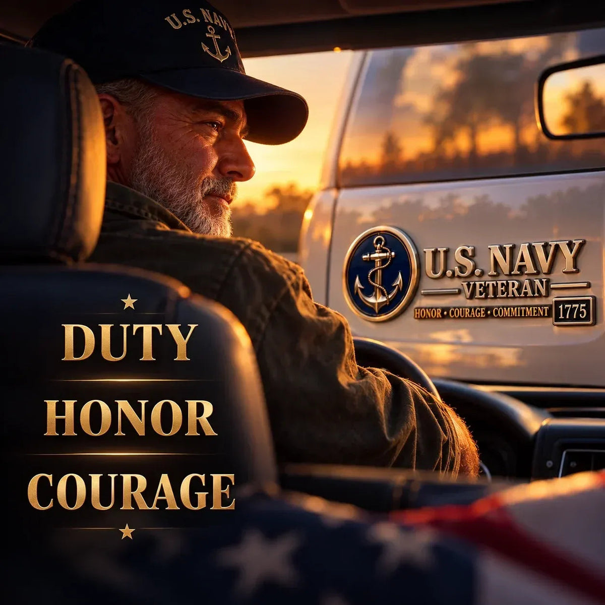 🎖️ Heavy-Duty 3D Embossed Veteran Relief Metal Car Emblem Badge 🚗