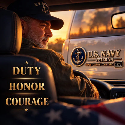 🎖️ Heavy-Duty 3D Embossed Veteran Relief Metal Car Emblem Badge 🚗