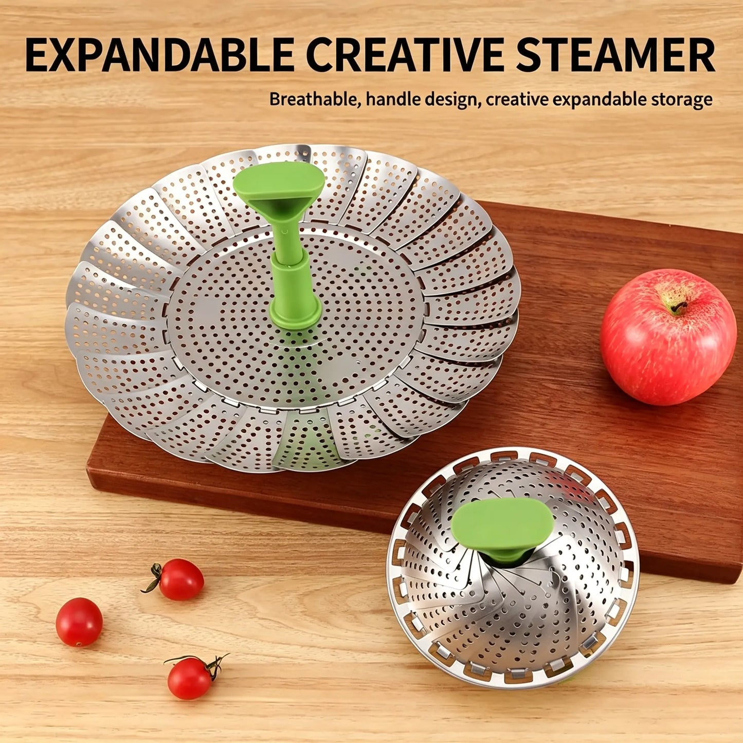 🔥 49% OFF Expandable Stainless Steel Steamer Basket – Foldable 3-in-1 Pot Insert