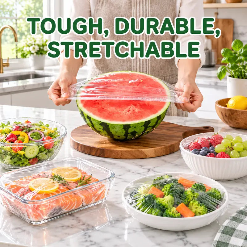🌿 Save 50% Today ✨ 100PCS Elastic Stretch Food Covers – Quick-Fit Bowl & Plate Covers