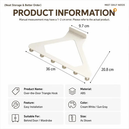 🏡 More Space, Less Clutter! ✨ No-Drill Door Hook Rack for Bags & Clothes