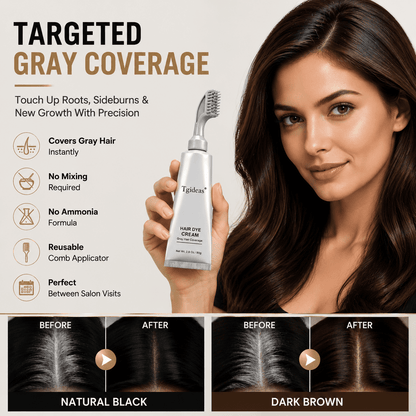 ✨ Hair Dye Cream Comb – Easy Gray Root Touch Up Hair Color Kit