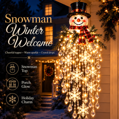 ❄️Crystal Cascade Christmas Light™ – Hanging Snowflake & Crystal LED Porch Décor ✨