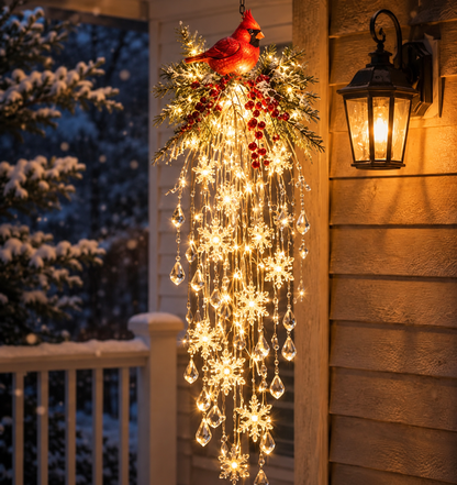 ❄️Crystal Cascade Christmas Light™ – Hanging Snowflake & Crystal LED Porch Décor ✨