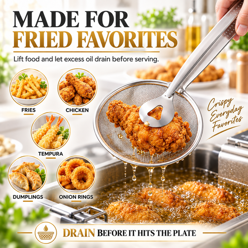 🔥2-in-1 Stainless Steel Strainer Tongs – Grab, Drain & Serve with One Tool