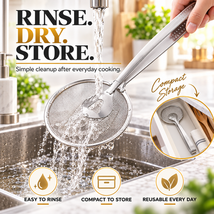 🔥2-in-1 Stainless Steel Strainer Tongs – Grab, Drain & Serve with One Tool