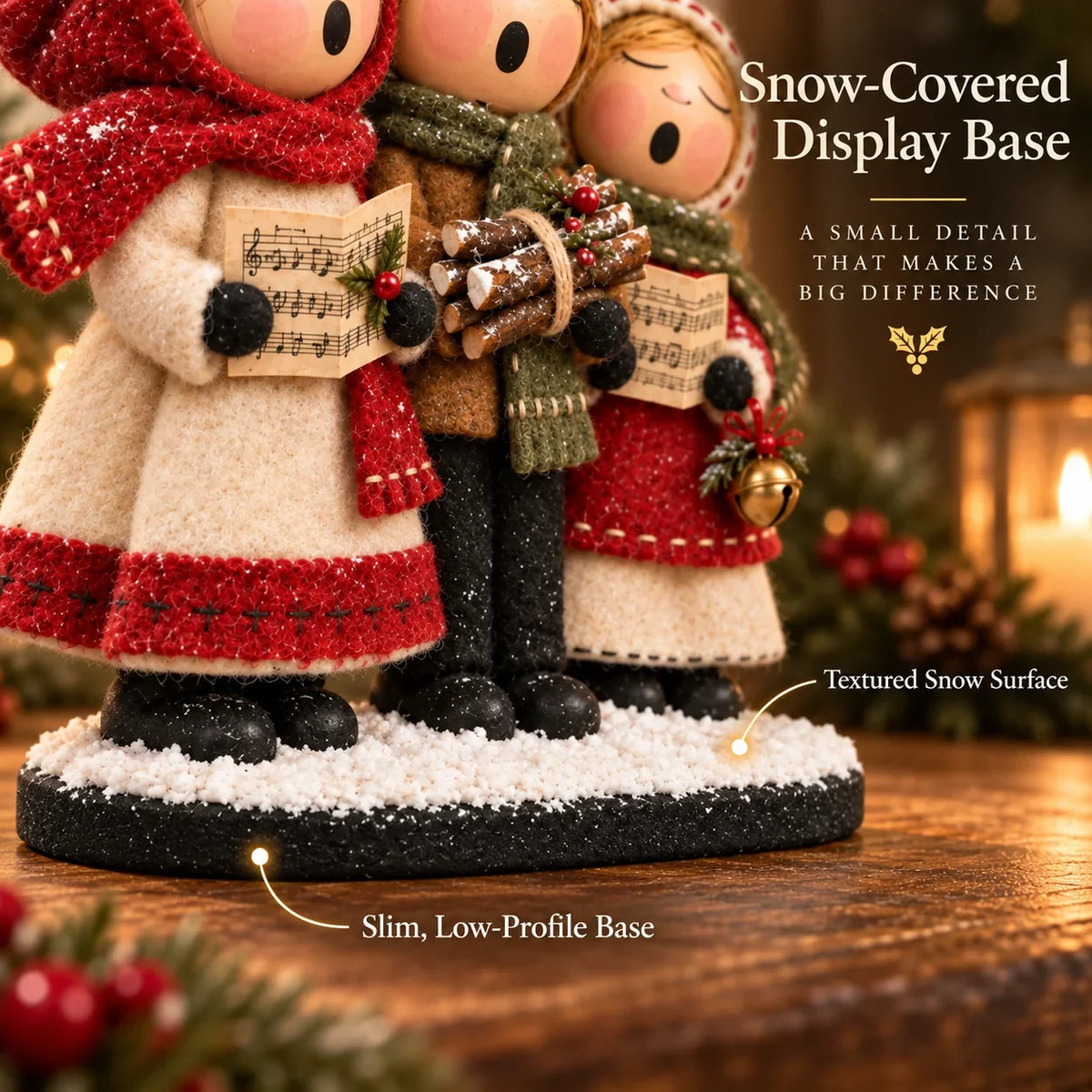 Vintage Christmas Carolers Figurine – Cozy Farmhouse Holiday Tabletop Decor
