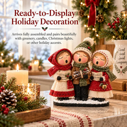 Vintage Christmas Carolers Figurine – Cozy Farmhouse Holiday Tabletop Decor