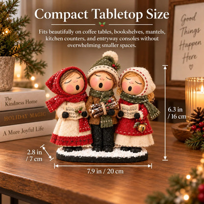 Vintage Christmas Carolers Figurine – Cozy Farmhouse Holiday Tabletop Decor