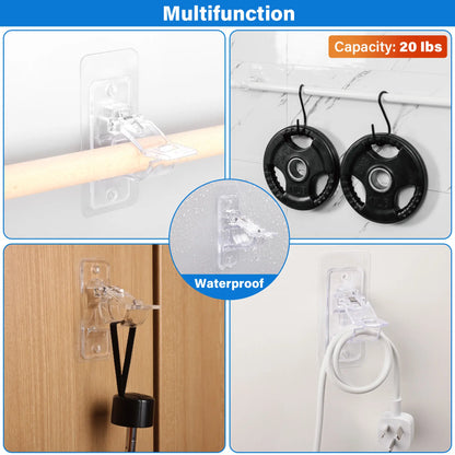 No Drill Curtain Rod Holders - 6 Pack Self Adhesive Hooks