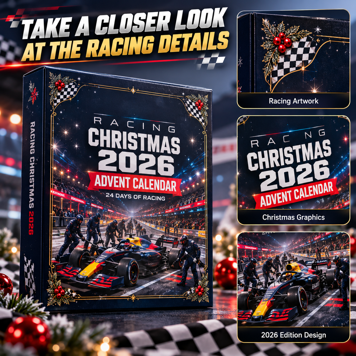 🏁 24-Day Racing Advent Calendar – Countdown to Christmas with Motorsport Surprises 🏎️🎁