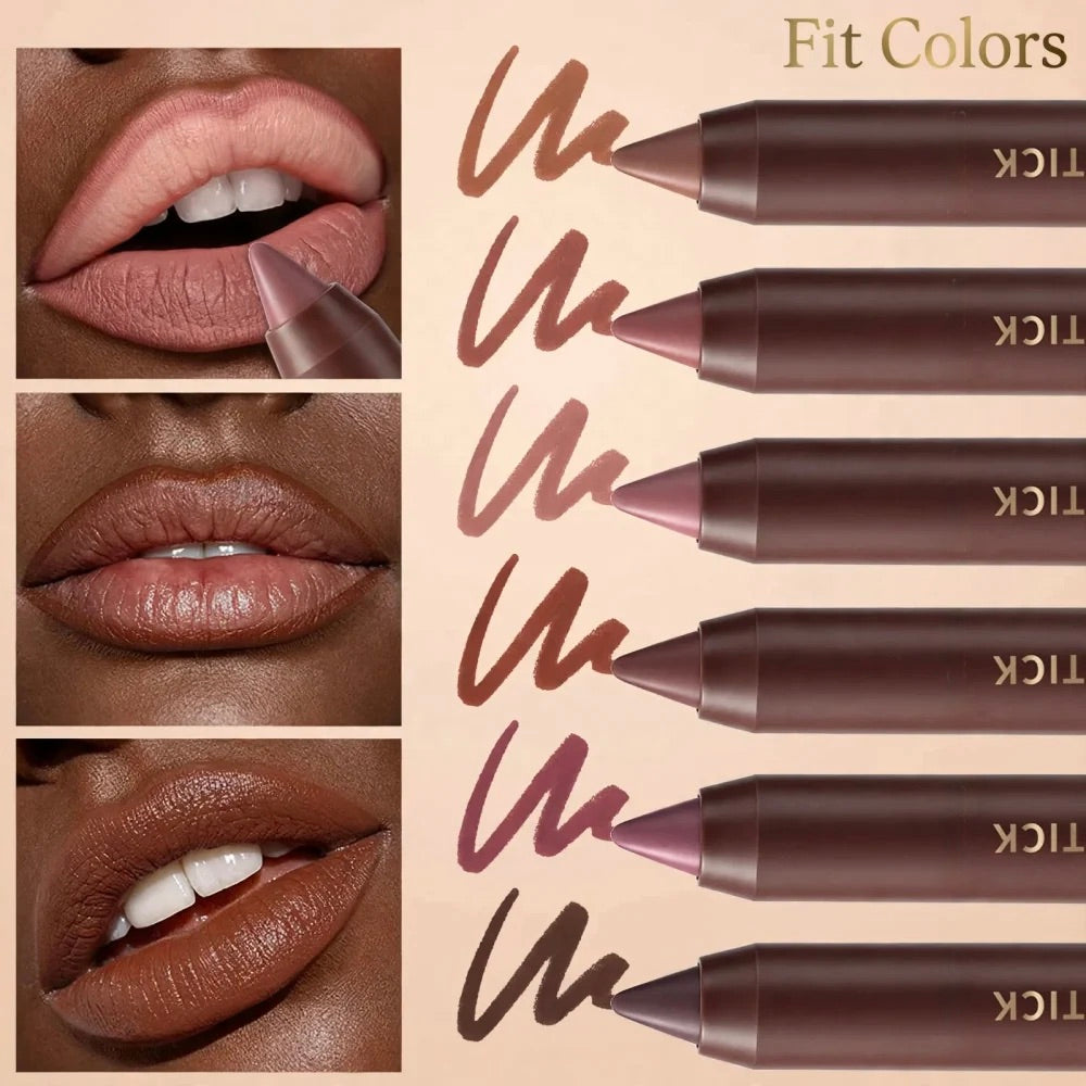 6pcs/set Long-lasting Matte Brown Lipstick