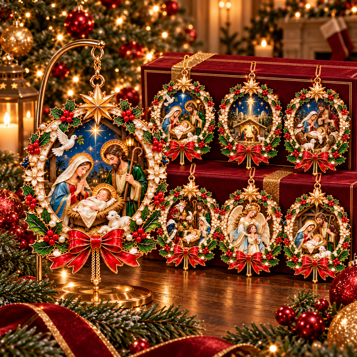 🎄 Sacred Christmas Nativity Tree Ornaments 6-Piece Set✝️