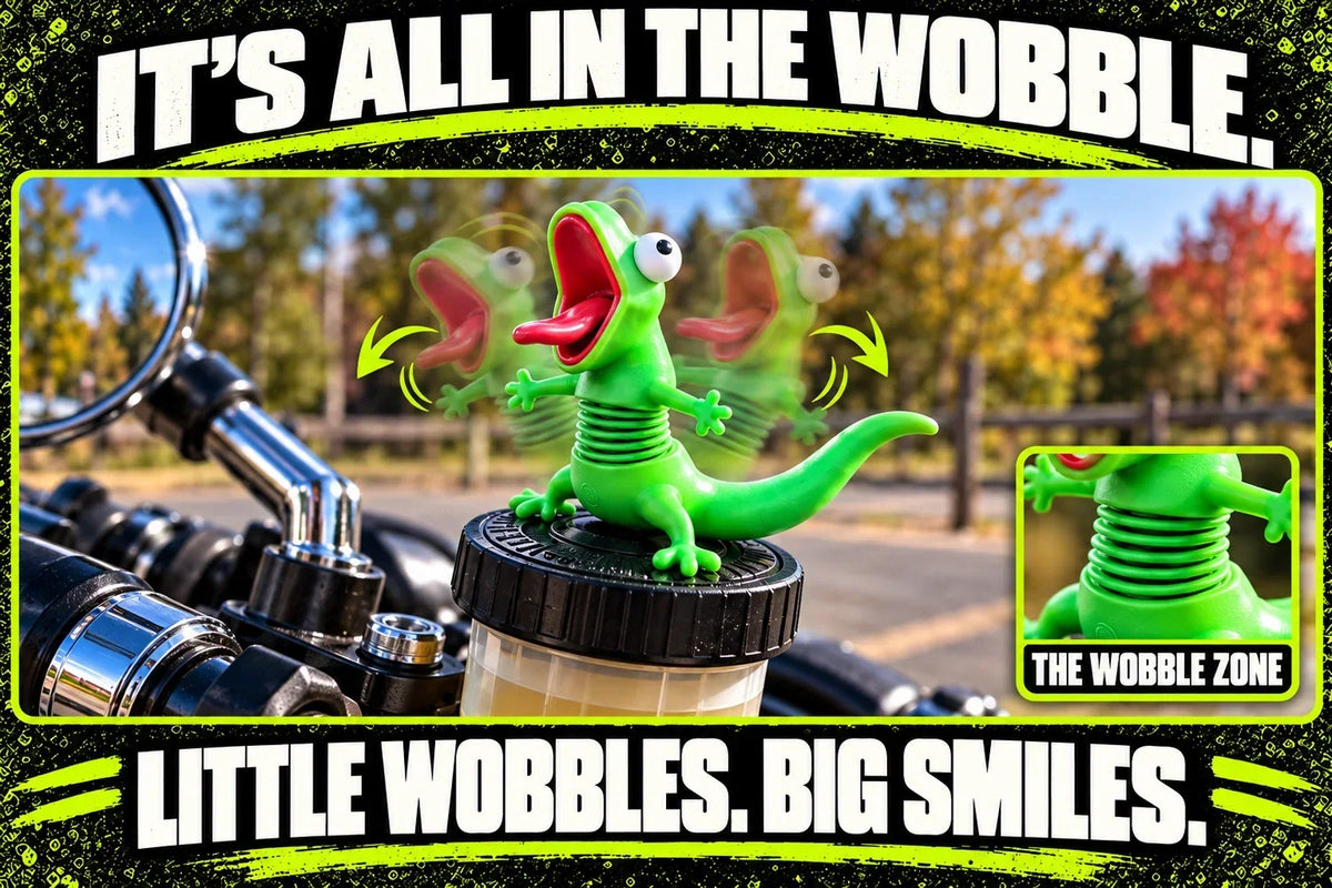 🦎🏍Wobbly Riding Buddy – Car & Motorcycle Decor