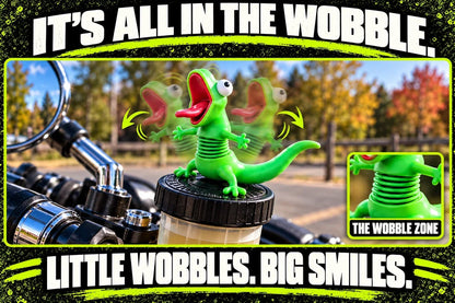 🦎🏍Wobbly Riding Buddy – Car & Motorcycle Decor