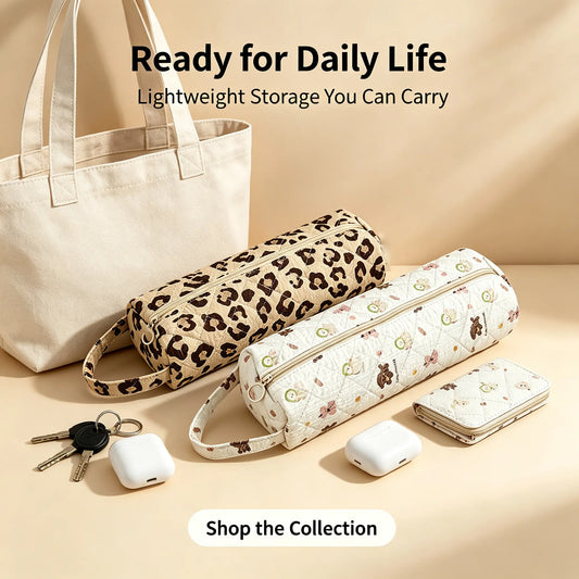 🔥 FINAL 50% OFF Quilted Multi‑Purpose Storage Bag, Portable Zipper Cosmetic Makeup Pouch 🎒