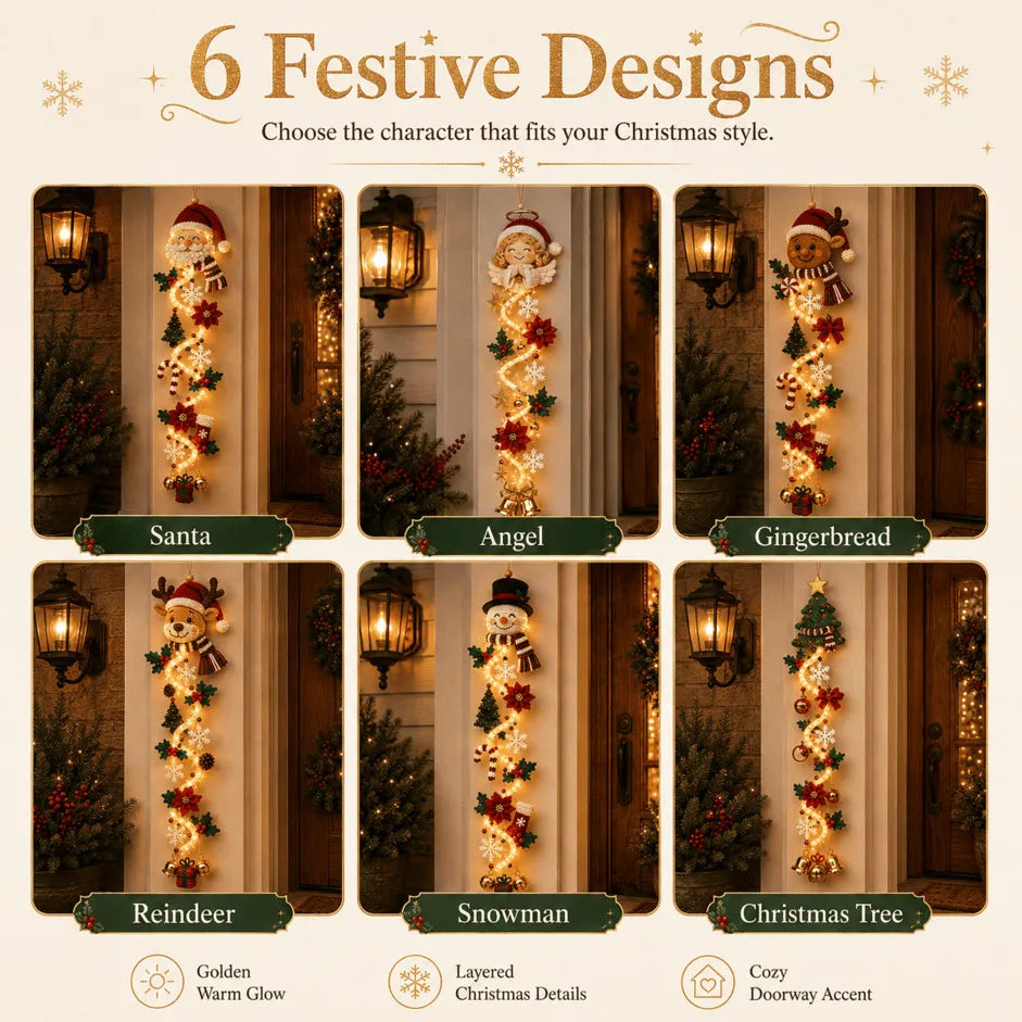 🎄 50% OFF ✨ Light-Up Christmas Door Hanging Decor — Bring Holiday Magic Home