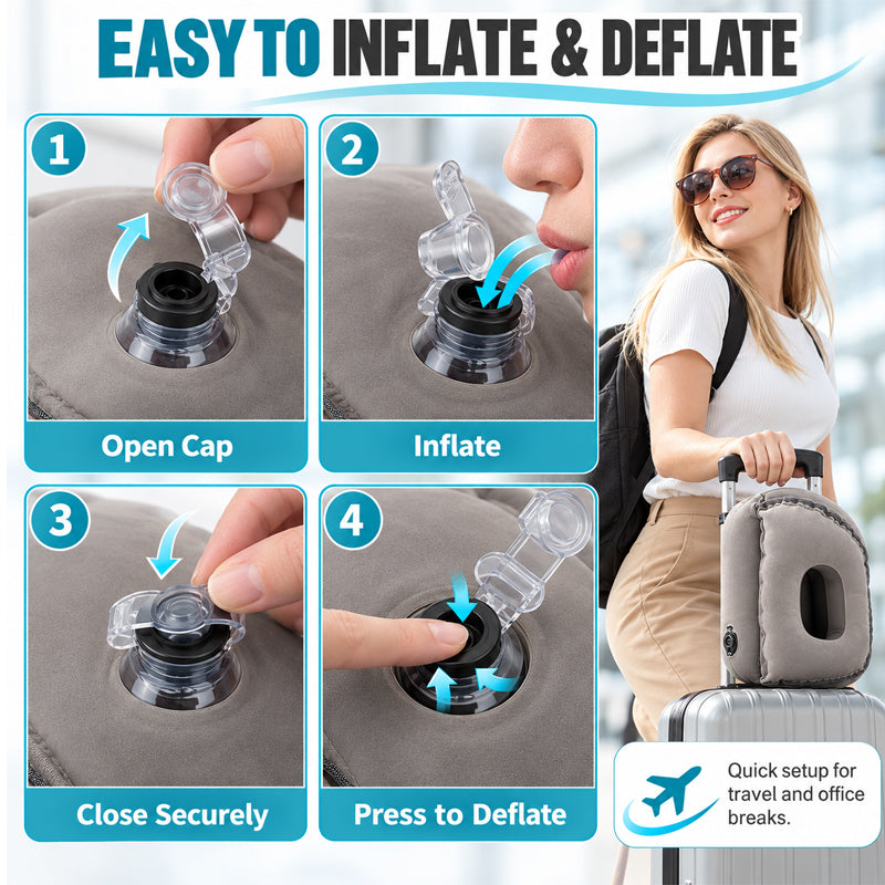 ✈️ Inflatable Airplane Sleep Pillow – Sleep Better on Every Flight