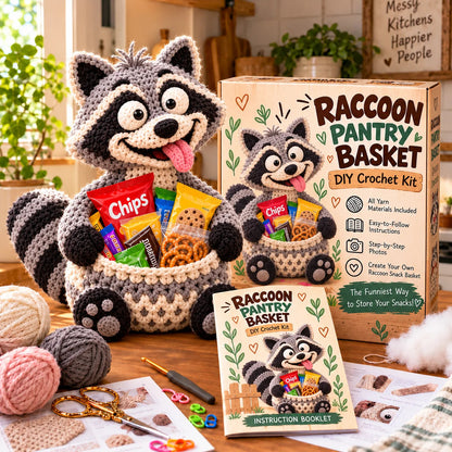 😂 🧺 Silly Animal Big-Belly DIY Crochet Snack Basket Kit for Desk Clutter 🧶