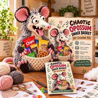 😂 🧺 Silly Animal Big-Belly DIY Crochet Snack Basket Kit for Desk Clutter 🧶