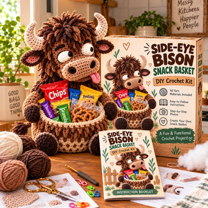😂 🧺 Silly Animal Big-Belly DIY Crochet Snack Basket Kit for Desk Clutter 🧶
