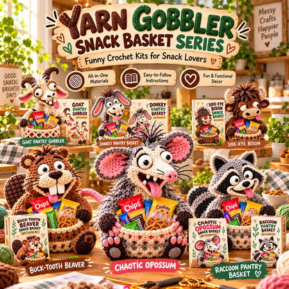 😂 🧺 Silly Animal Big-Belly DIY Crochet Snack Basket Kit for Desk Clutter 🧶