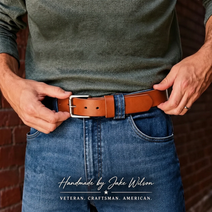 🤎 Handmade Full-Grain Leather Belt for Men – Timeless Style & Premium Craftsmanship