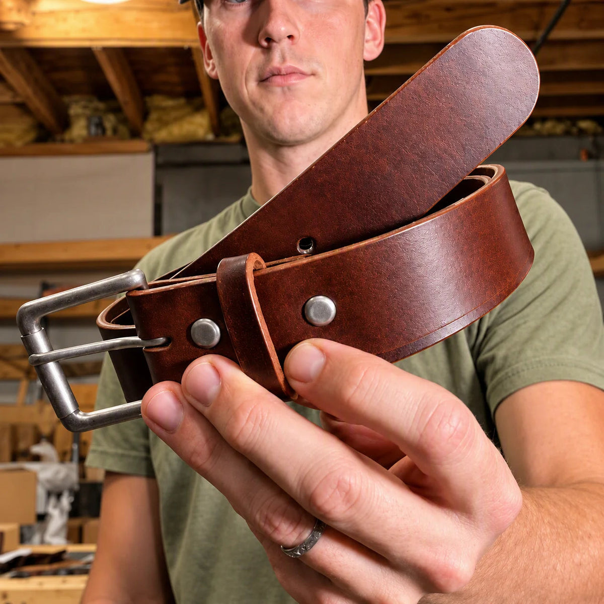 🤎 Handmade Full-Grain Leather Belt for Men – Timeless Style & Premium Craftsmanship