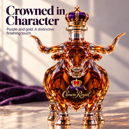 🐂 Texas Longhorn Collector’s Bottle 👑 Sculpted Display & Gift Box